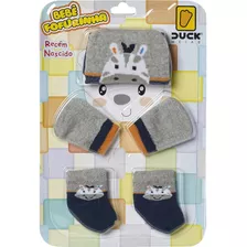 Touca De Bebe Luva E Meia Kit Para Bebe Recém Nascido Menino