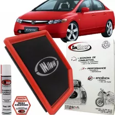 Filtro De Ar Inflow Esportivo Honda New Civic Motor 1.8 16v Lx / Exs / Lxs 2007 2008 2009 2010 2011 2012 Hpf6350