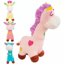 Girafa De Pelúcia Infantil 20cm Para Bebês +2 Meses Bbr Toys