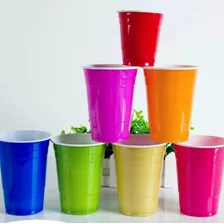 Pack De 10 Vasos Plásticos Grandes De 450 Ml Colores