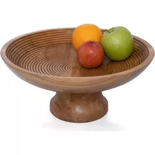 Cesta P/ Frutas Folkulture, Diám 30.5 Cm, Marrón Acanalado