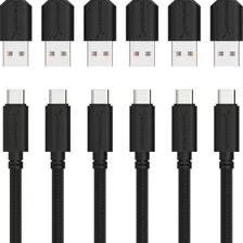 Sabrent 6-pack 22 awg Premium 6 ft Usb-c A Usb A 2.0 sy