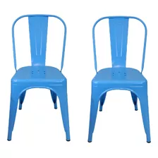 Kit 2 Cadeiras Design Tolix Iron Industrial Diversas Cores