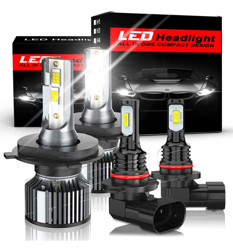 Foto de Kit Faros Luz Led 9006 H4 30000lm Para Volkswagen Alta/baja