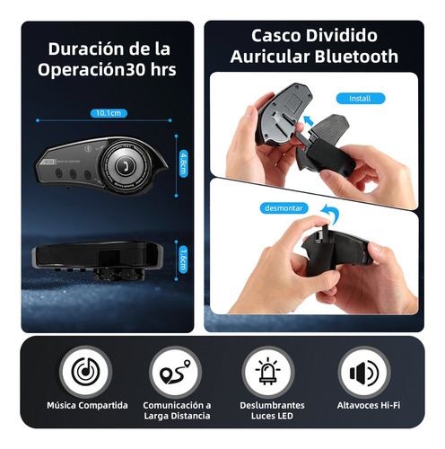 Bluetooth Para Casco, Audifonos Para Casco Moto Foto 6
