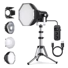 Ulanzi Lt24 Mini Foco Led Con Cajas De Luz Y Trípode Color De La Estructura Negro