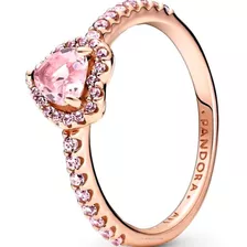 Anillo Pandora Corazón Brillante Rosa Elevado + Kit D Regalo