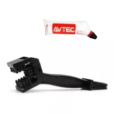 Escova Com Bisnaga Graxa Avtec Limpeza Corrente Moto Trilha