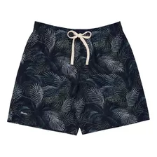 Shorts Casual Estampa Folhagem Palmeira Mash