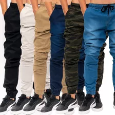 Kit 6 Calça Jogger Masculina Com Lycra Punho Elástico