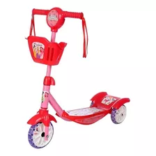 Patinete Infantil Musical Luz Led Cestinha Disney Princesas