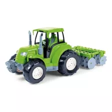 Brinquedo Trator Com Arado Verde Fazendeiro Poliplac 