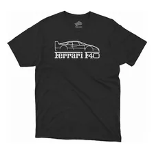 Playera Ferrari F40 Silueta 100% Algodón | Forjado Autos