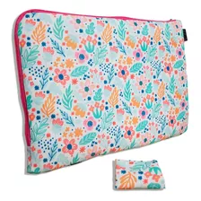 Funda Para Notebook Netbook Tablet Diseño Floreado Acolchada