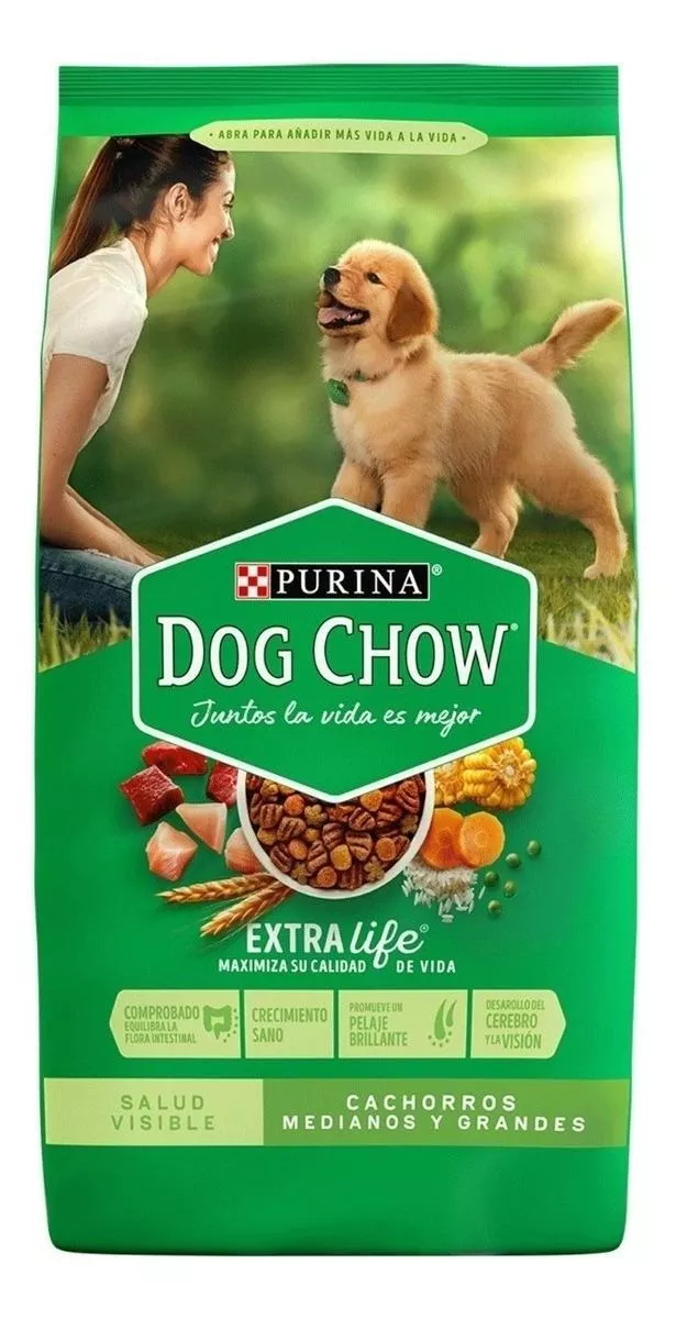 Alimento Dog Chow Vida Sana Cachorros Medianos Y Grandes Para Cachorro Filhote De Raça Média E Grande Sabor Mix Em Saco De 1kg
