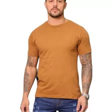 Camiseta Masculina Slim De Algodão Básica Premium