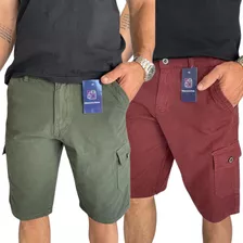  Kit 2 Bermuda/short Masculino Cargo Bermudas Brin