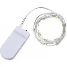 Fio Led - Cordão Fada - 1m 10 Leds - Branco Quente - Bateria