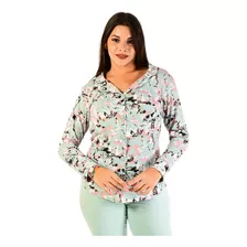 Pijama De Dama Invierno Amsi Art 10300 Abotonado