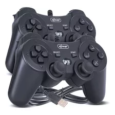 Kit 2 Controle Joystick Usb Ps3 Pc Gamer Analógico Dualshock