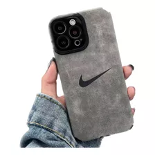 Carcasa De Lujo De Alcantara Diseño Nike Para iPhone 14 Pro