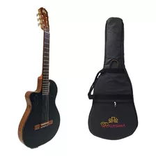 Guitarra Para Zurdo La Alpujarra 300 Negra Funda Original