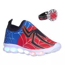 Tenis Aranha Com Luzinha De Led Piscante Spider Meninos