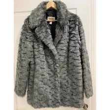 Saco Tapado Simil Piel Gris De Mujer Talle L Forever21