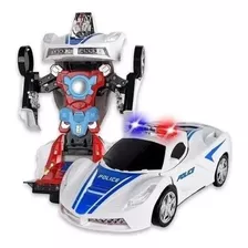 Carro Policia Transformers Robô Musical Sirene Brinquedo Som