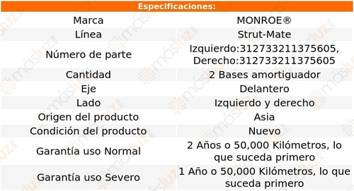 Kit 2 Bases De Amortiguadores Del Strut-mate Mx-6 93/97 Foto 3