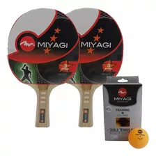 Kit Raquetas Ping Pong 3 Estrellas + Pelotas Tenis De Mesa 