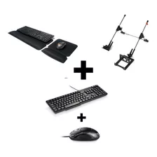 Kit Mouse + Teclado + Mouse Pad + Apoio Digit + Sup Notebook