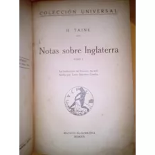 Notas Sobre Inglaterra De H. Taine (1920)