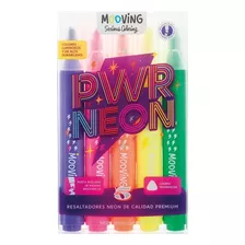 Resaltador Neon Mooving Coloring Set X5 Colores