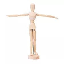 Boneco Manequim Articulado Em Madeira 30 Cm