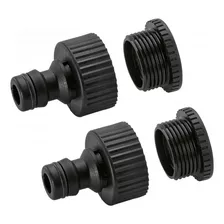 Kit 2x Adaptador Karcher® P/grifo 3/4 Y Reductor A 1/2 Color Negro