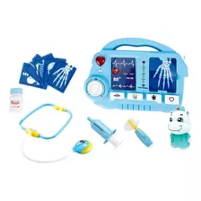 Kit Medico Doutor Com Raio X Luz E Som Azul - Fenix