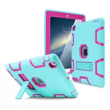 Funda iPad 2,3,4 Goma Resistente A Impactos/verde Claro Rosa