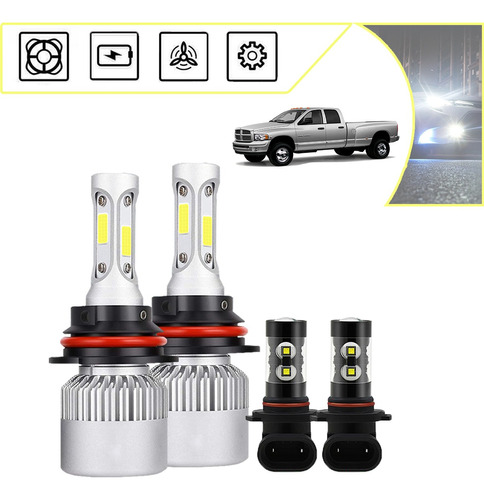 Kit De Focos Led 9005 H11 9145 Para Dodge Ram 2016-2018