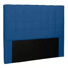 Cabeceira Estofada Cama Box Casal Verona 140cm Suede Azul