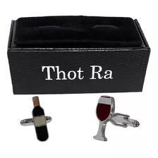 Mancuernillas Thot Ra Figura De Botella De Vino Y Copa G-463