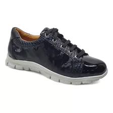 Zapatilla De Cuero Casual Cordones Goma Ultra Liviana L-72