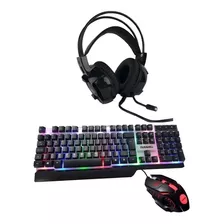 Kit Gamer Teclado Semi Mecânico E Mouse Óptico + Headset 7.1