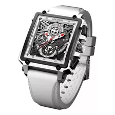 Reloj De Cuarzo Reloj Esqueleto De Moda Cuadrado Para Hombre