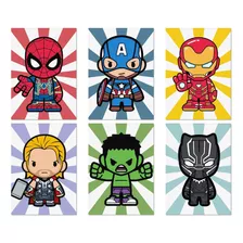 Kit 6 Placas Decorativas Quadro Super Heróis Vingadores Baby