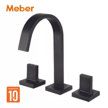 Misturador Bicomando Axiom Slim Preto Fosco 1/4 Volta Meber 