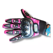 Par Guantes Rosas Deportivos Motociclista Talla S Mujer 