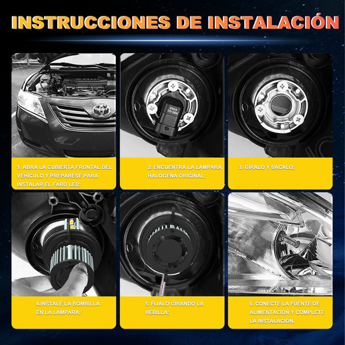 Kit H11 Para Ford 30000lm Faros Led Luz Alta/baja 6000k Foto 7