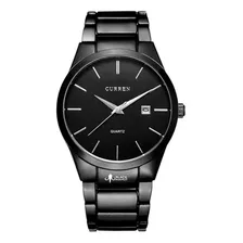 Reloj Curren Hombre Análogo Fechador Cuarzo Acero Ejecutivo Color De La Correa Negro