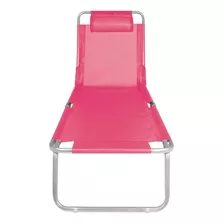 Cadeira Aluminio Espreguiçadeira Rosa 2704